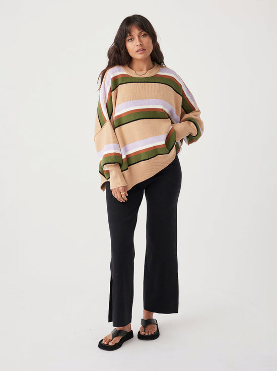 Arcaa Movement - Harper Stripe Organic Knit Sweater - Honey, Lilac & Cream