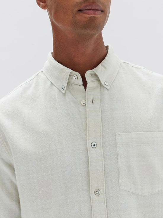 Assembly - Tanner Brushed Check Long Sleeve Shirt - Limestone Check