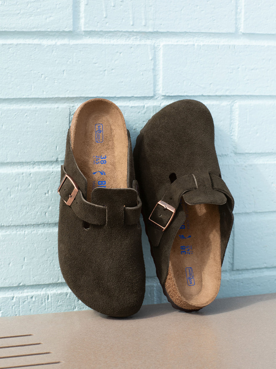Birkenstock Boston Soft Suede Mocca - NARROW FIT -