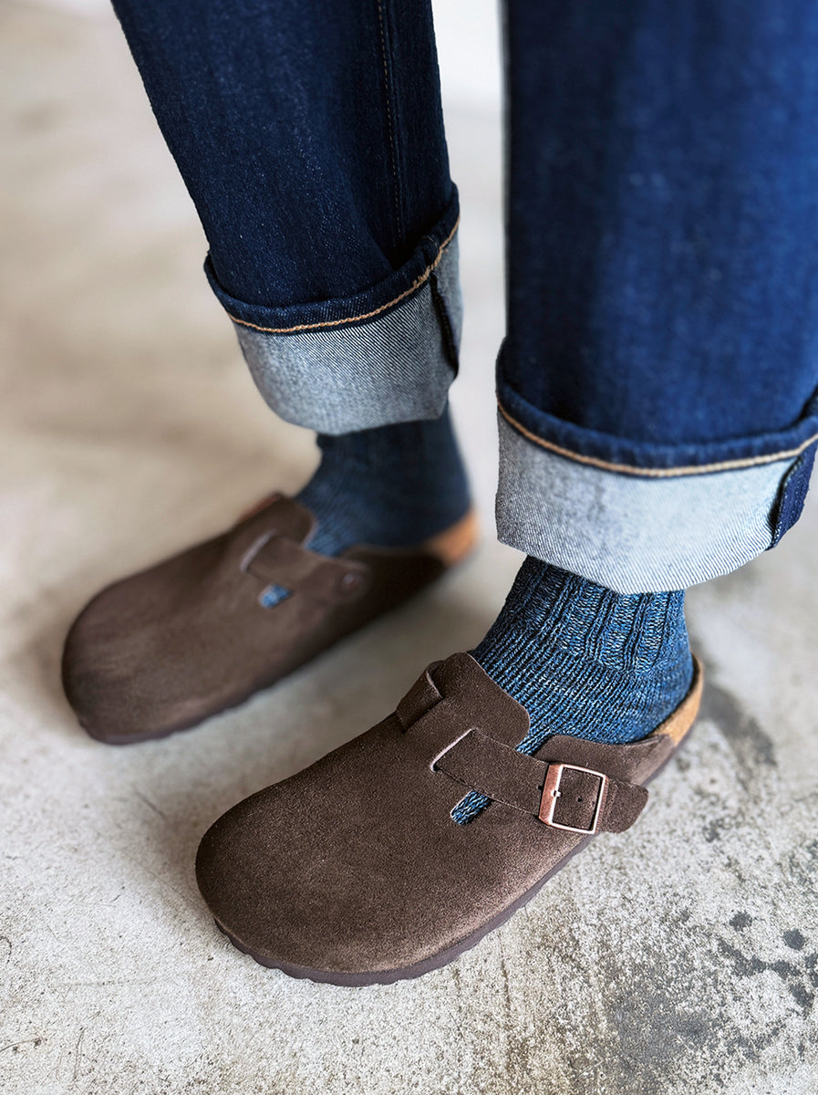 Birkenstock Boston Suede SFB Mocca Narrow – Abicus