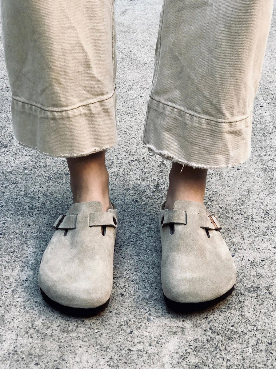 Birkenstock - Boston - Suede SFB - Taupe - Regular â Abicus