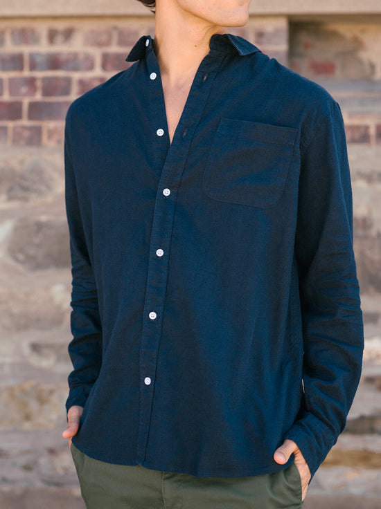 Hemp Clothing Australia - Newtown Shirt - Long Sleeve - Navy