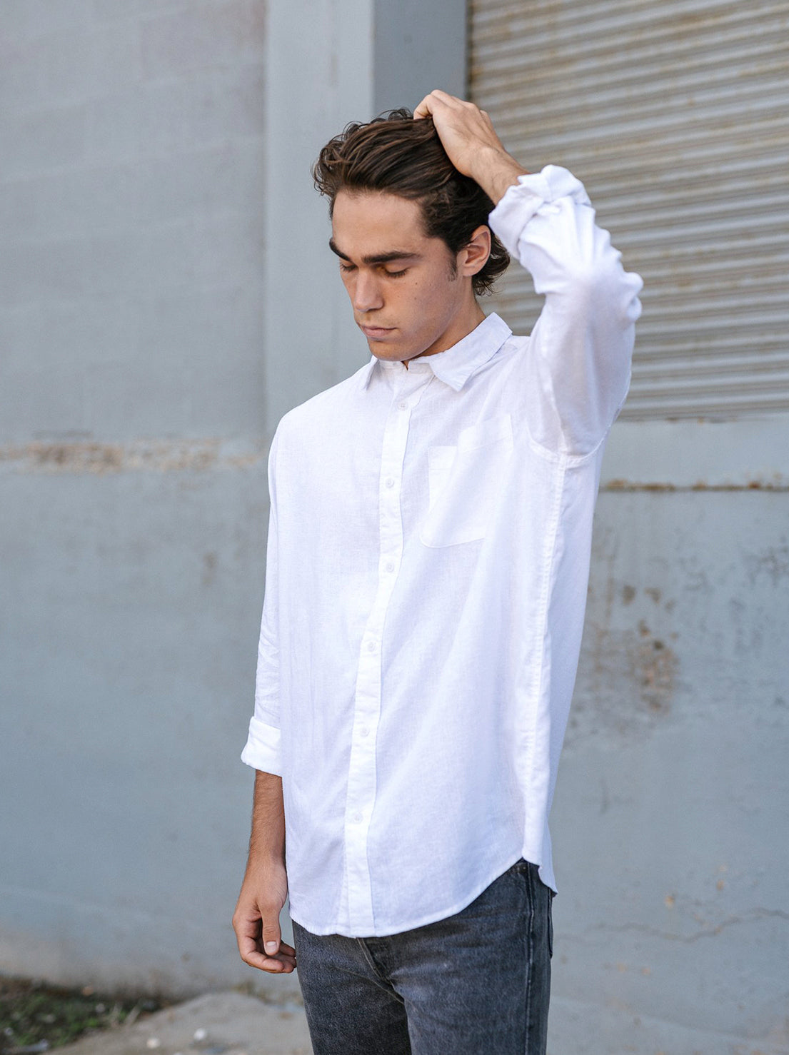 Hemp Clothing Australia - Newtown Shirt - Long Sleeve - White
