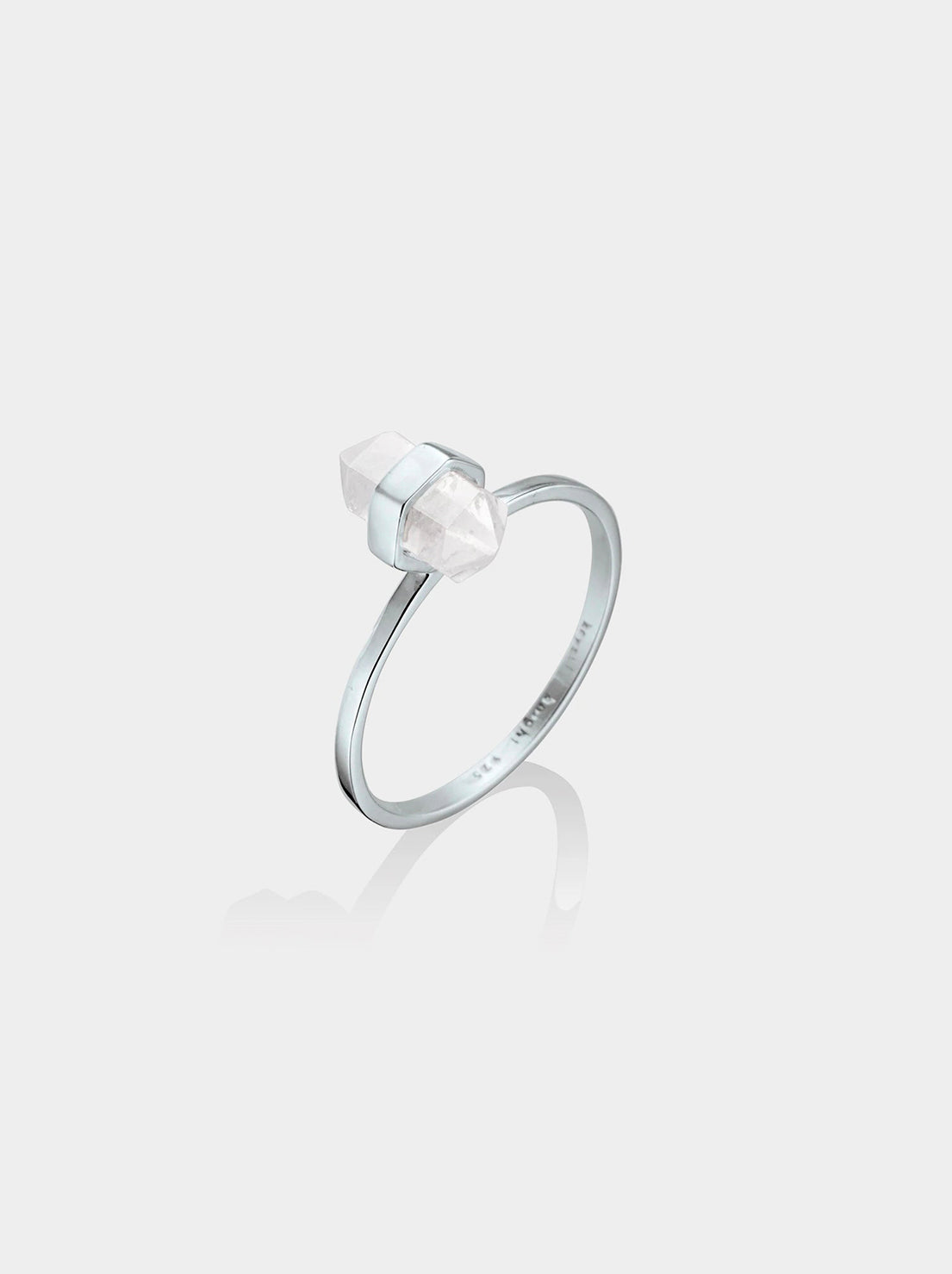 Krystle Knight - Tiny Calm Crystal Ring - Clear Quartz - Sterling Silver