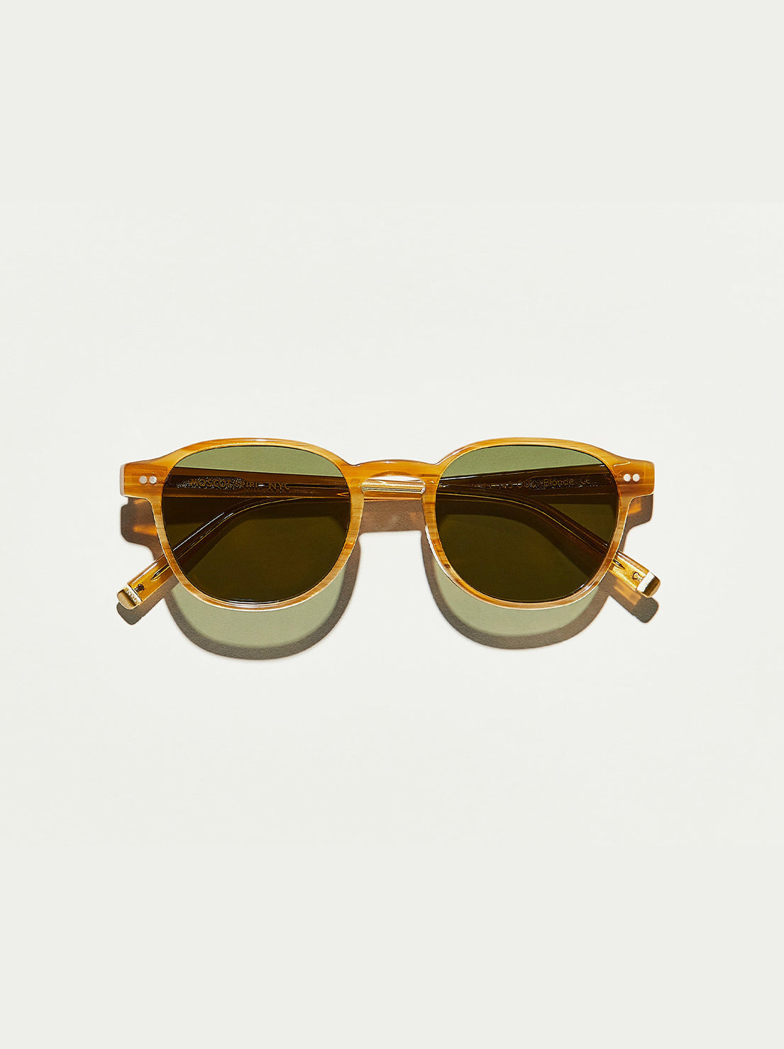 Moscot - Arthur Sunglasses in Blonde 50 (Wide) - CR-39 Green Lens