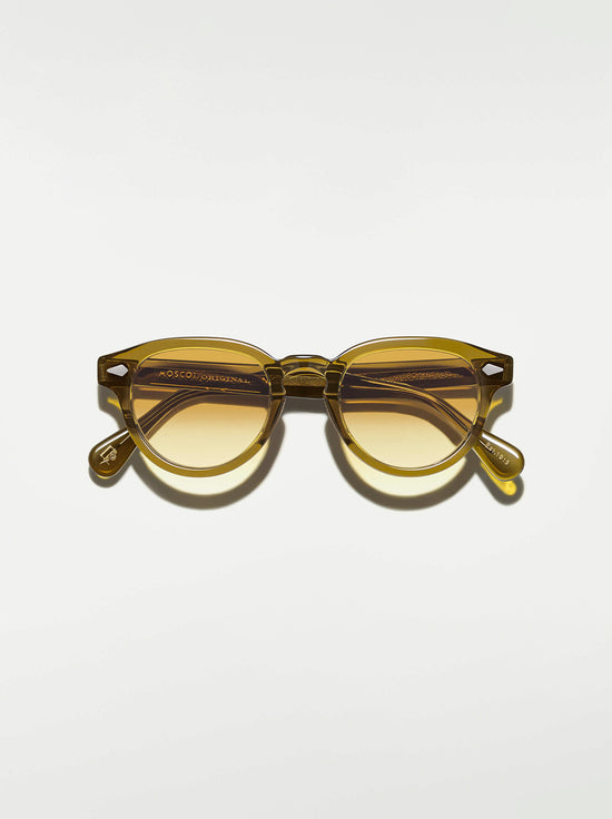 Moscot - Maydela Sunglasses in Olive Brown 49 (Wide) - Chestnut Fade Lens