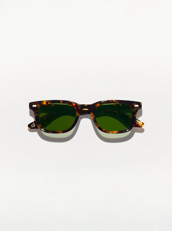 Moscot - Klutz Sunglasses in Tortoise 50 (Wide) - Cr -39 Green Lens