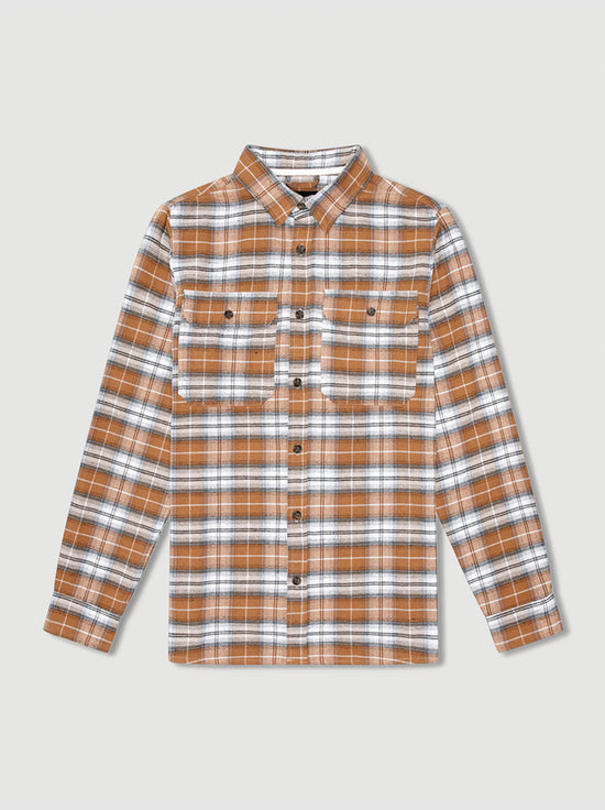 Mr Simple - Classic Flannel LS Shirt - Ochre