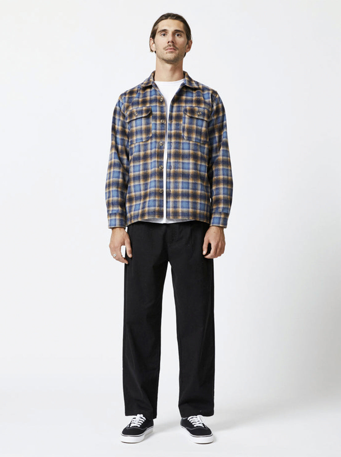 Mr Simple - Nomad Heavy LS Flannel - Blue/Brown