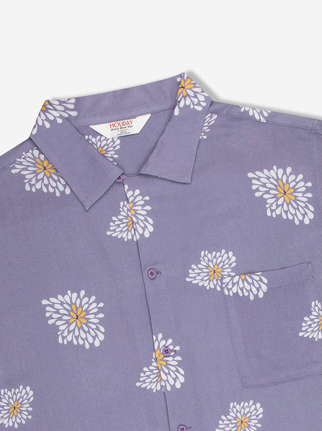 Mr Simple - Zed Bowler SS Shirt - Light Violet Oversized Flower
