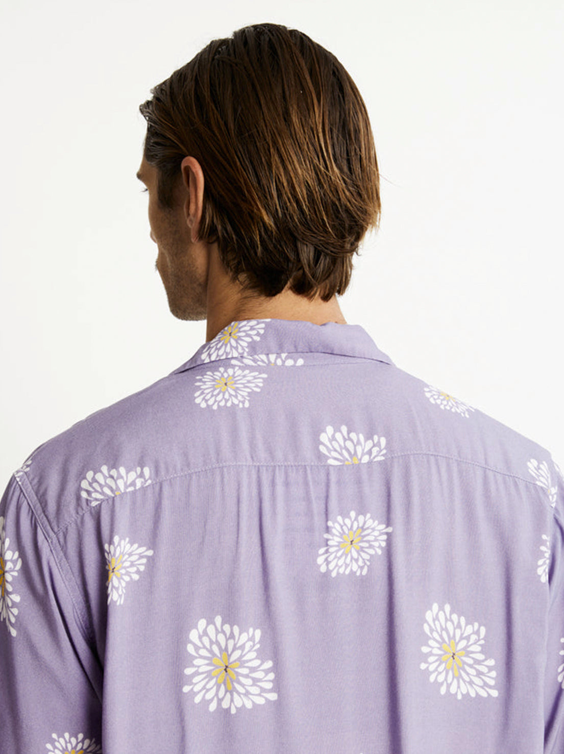 Mr Simple - Zed Bowler SS Shirt - Light Violet Oversized Flower