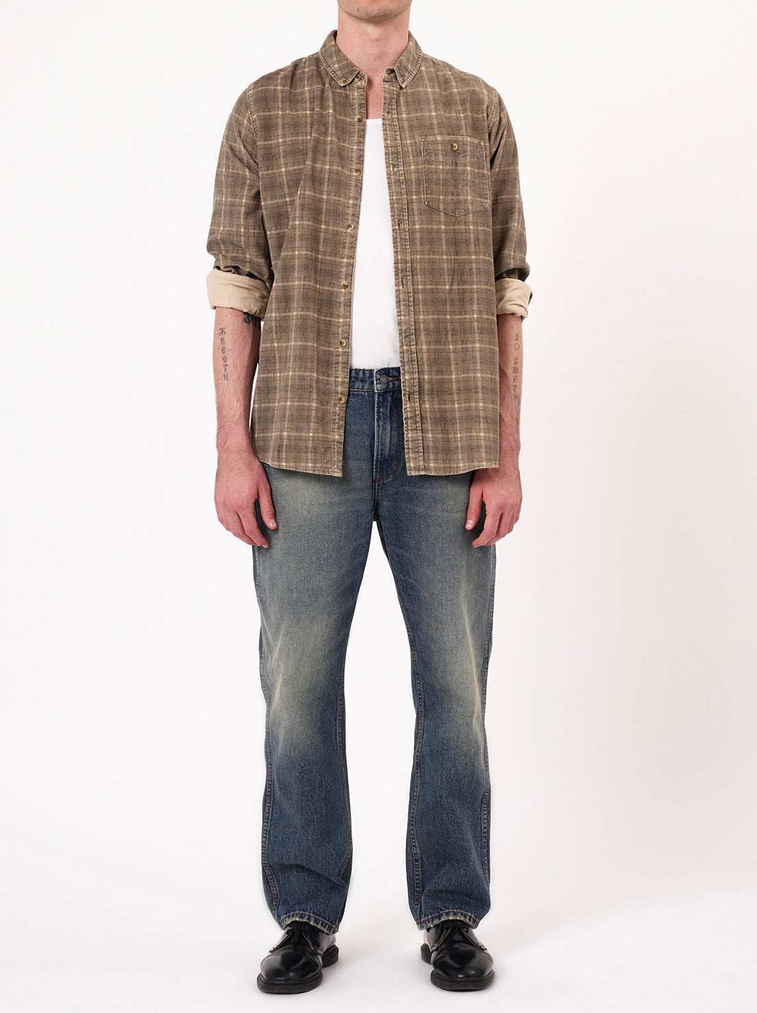 Rolla's - Army Check Cord Shirt - Faded Army