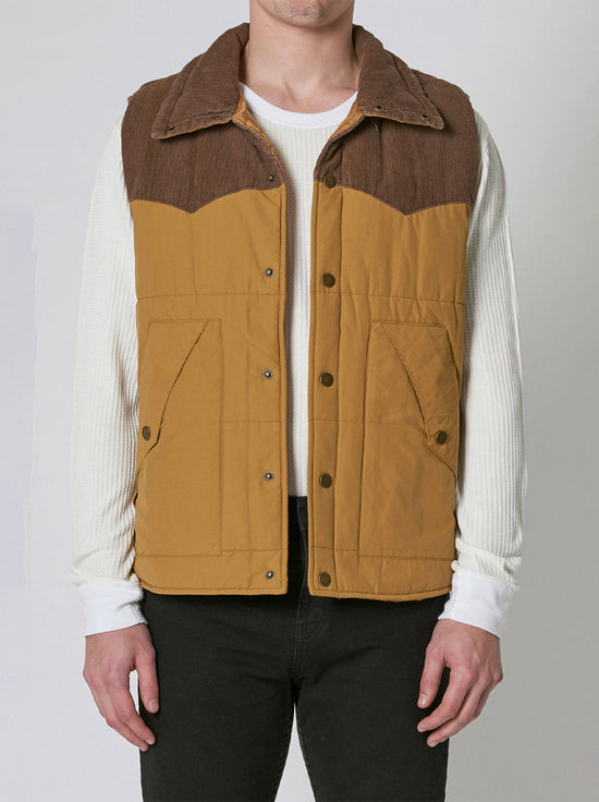 Rolla's - Cord Puffer Vest - Brown