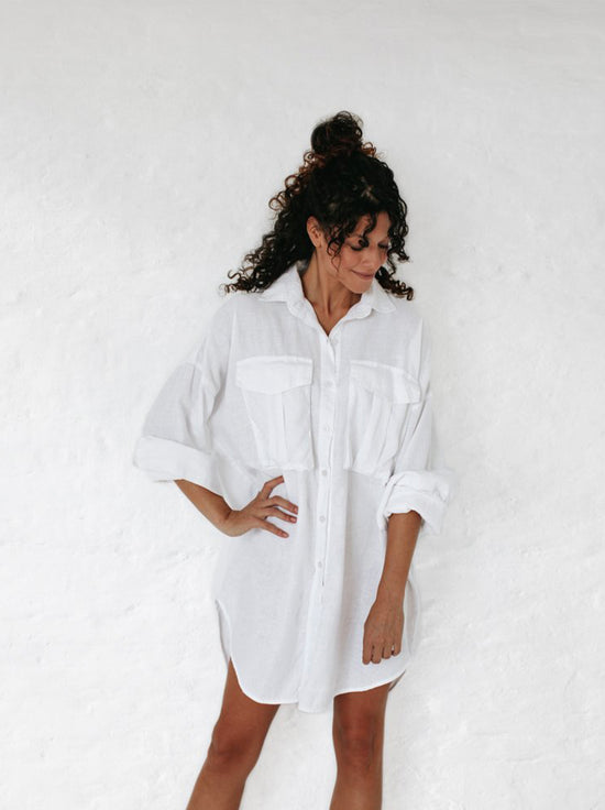 Seaside Tones - Supersized Shirt - White