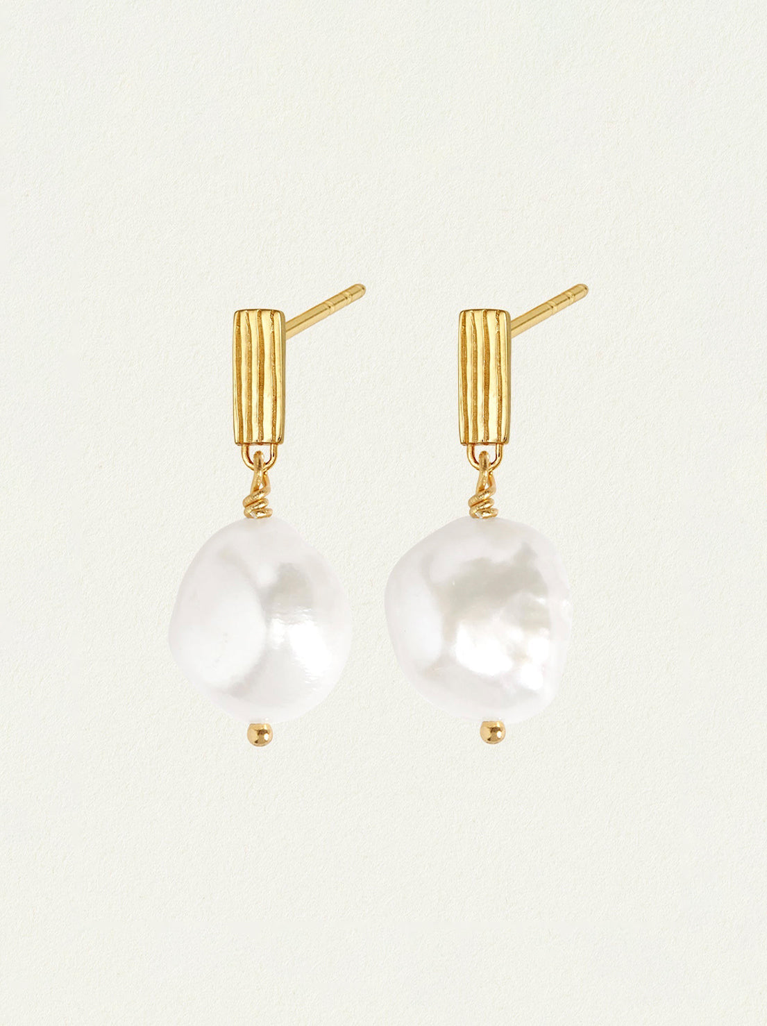 Temple of the Sun - Baroque Pearl Earrings - Gold