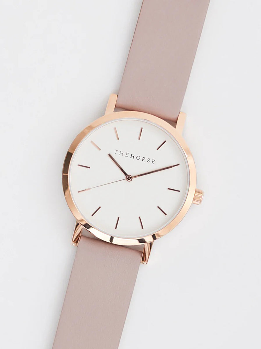The Horse The Original Watch Polished Rose Gold White Dial