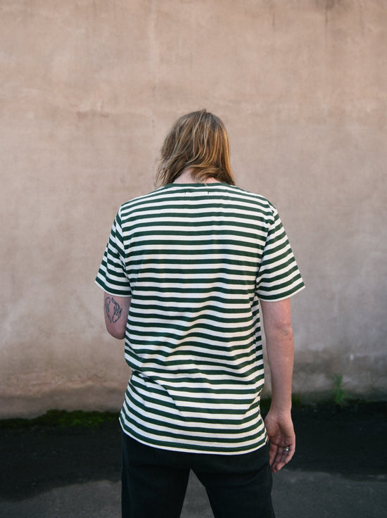 Hemp Clothing Australia - Mens Classic T-Shirt - Army Green Stripe