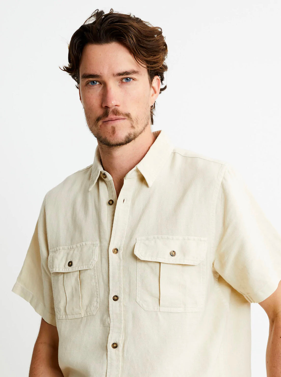 Mr Simple - Hemp Safari Shirt - Natural