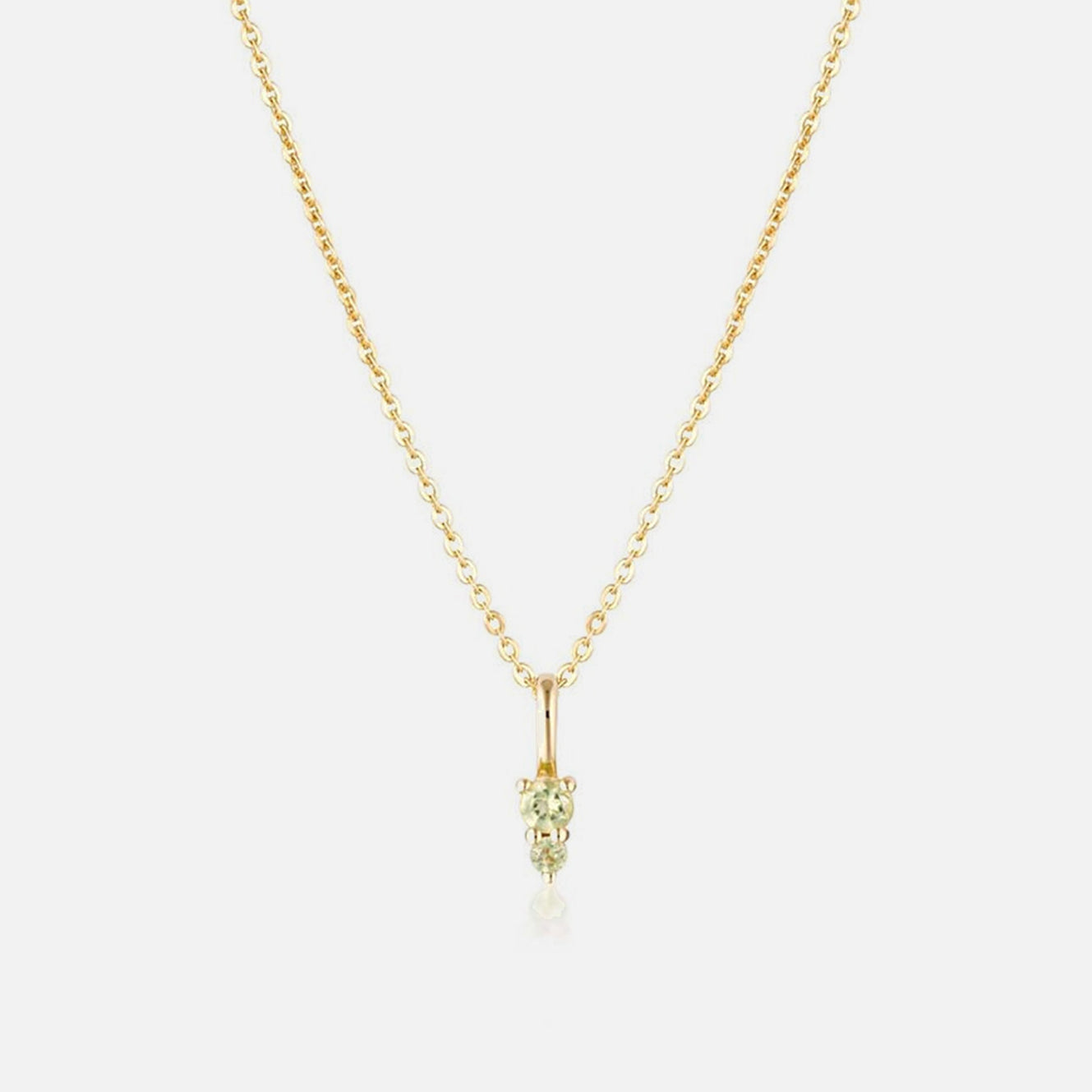 Linda Tahija - Binary Gemstone Necklace - Gold Plated - Peridot