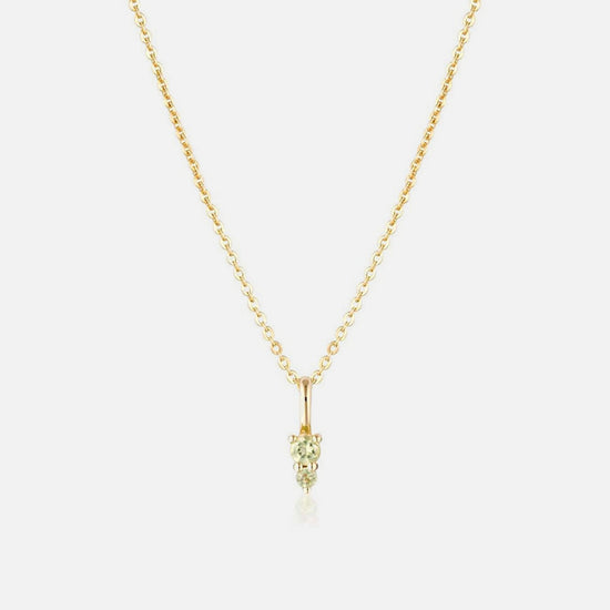 Linda Tahija - Binary Gemstone Necklace - Gold Plated - Peridot