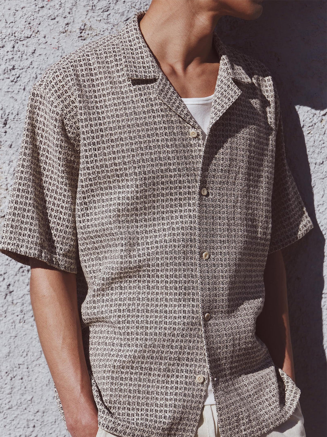 Assembly - Watson Short Sleeve Shirt - Cream / Black