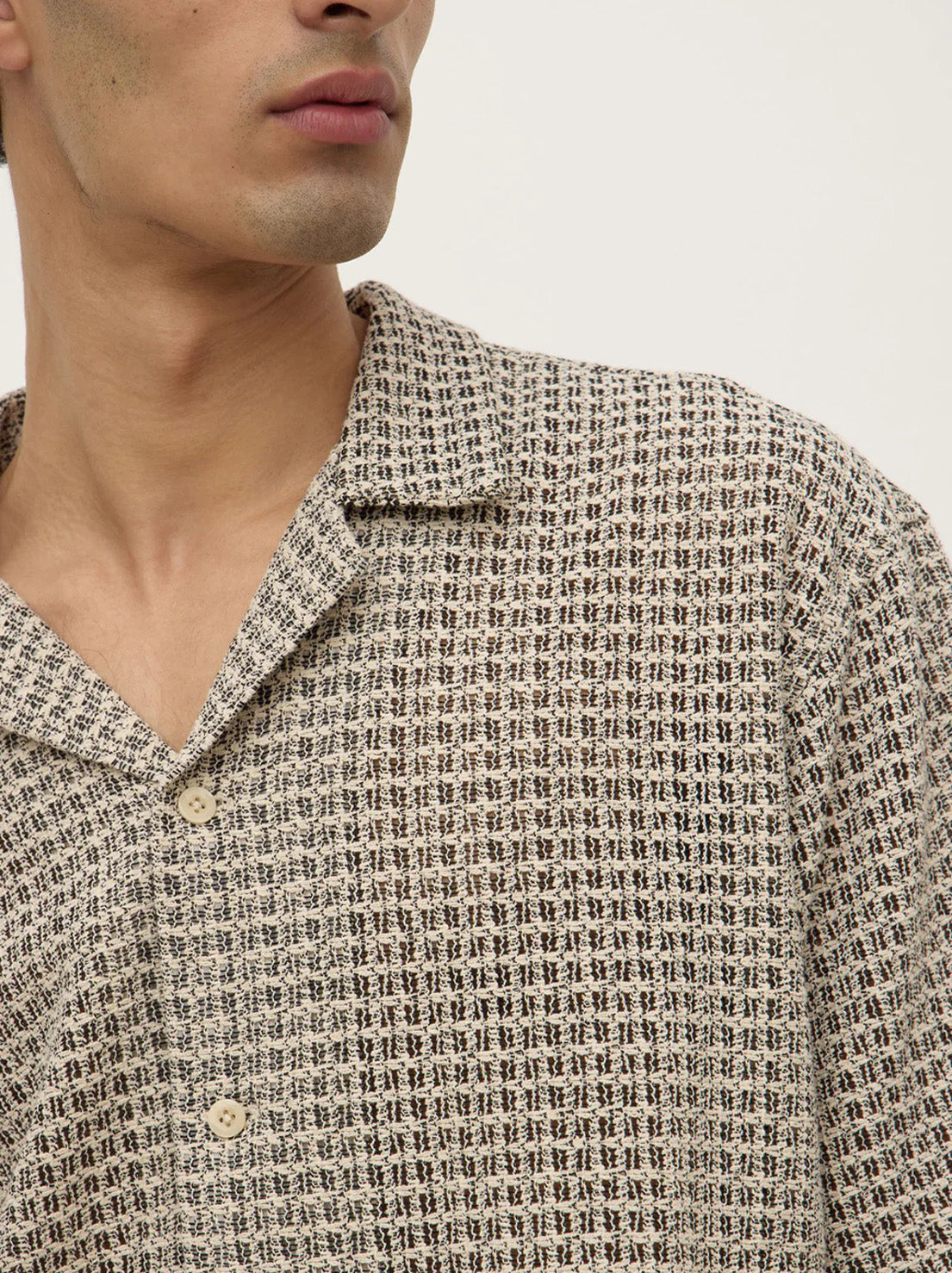 Assembly - Watson Short Sleeve Shirt - Cream / Black