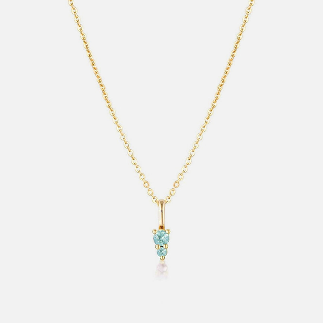 Linda Tahija - Binary Gemstone Necklace - Gold Plated - Blue Topaz
