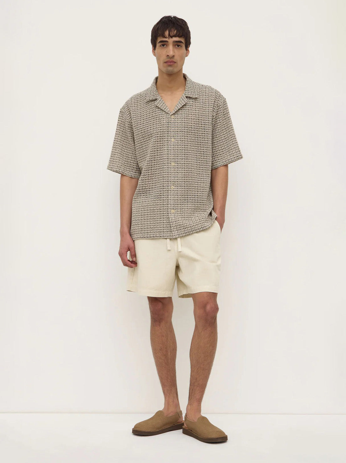 Assembly - Watson Short Sleeve Shirt - Cream / Black