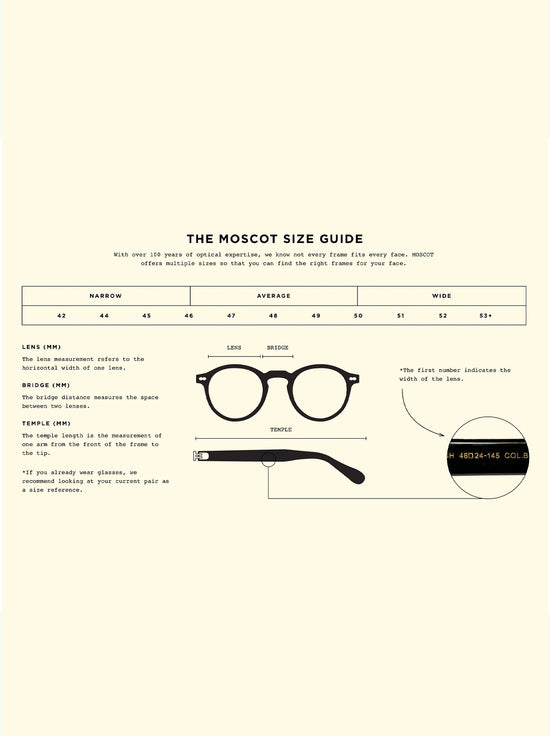 Moscot - Lemtosh Sunglasses in Tobacco 46 (Reg) - Calibar Green Lens