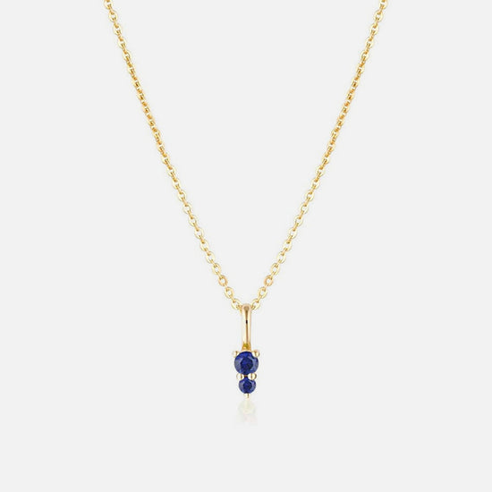 Linda Tahija - Binary Gemstone Necklace - Gold Plated - Created Sapphire