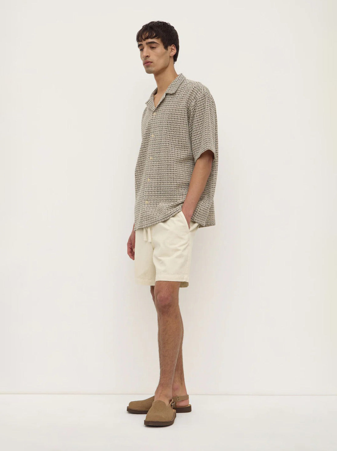 Assembly - Watson Short Sleeve Shirt - Cream / Black