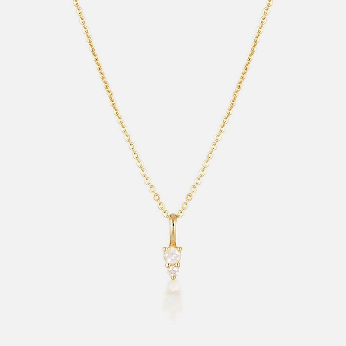 Linda Tahija - Binary Gemstone Necklace - Gold Plated - Moonstone