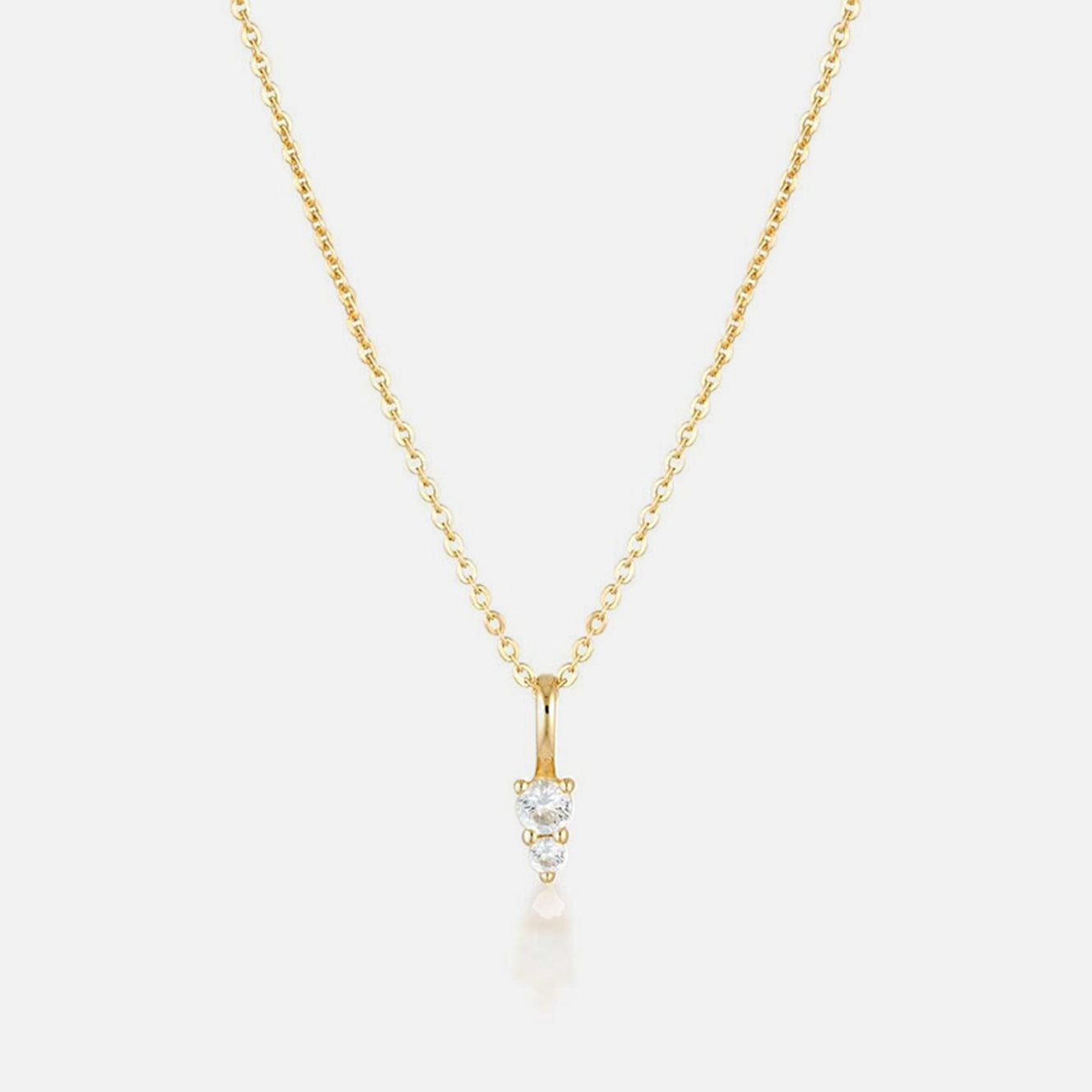 Linda Tahija - Binary Gemstone Necklace - Gold Plated - White Topaz