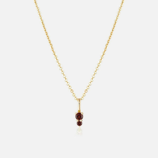 Linda Tahija - Binary Gemstone Necklace - Gold Plated - Garnet