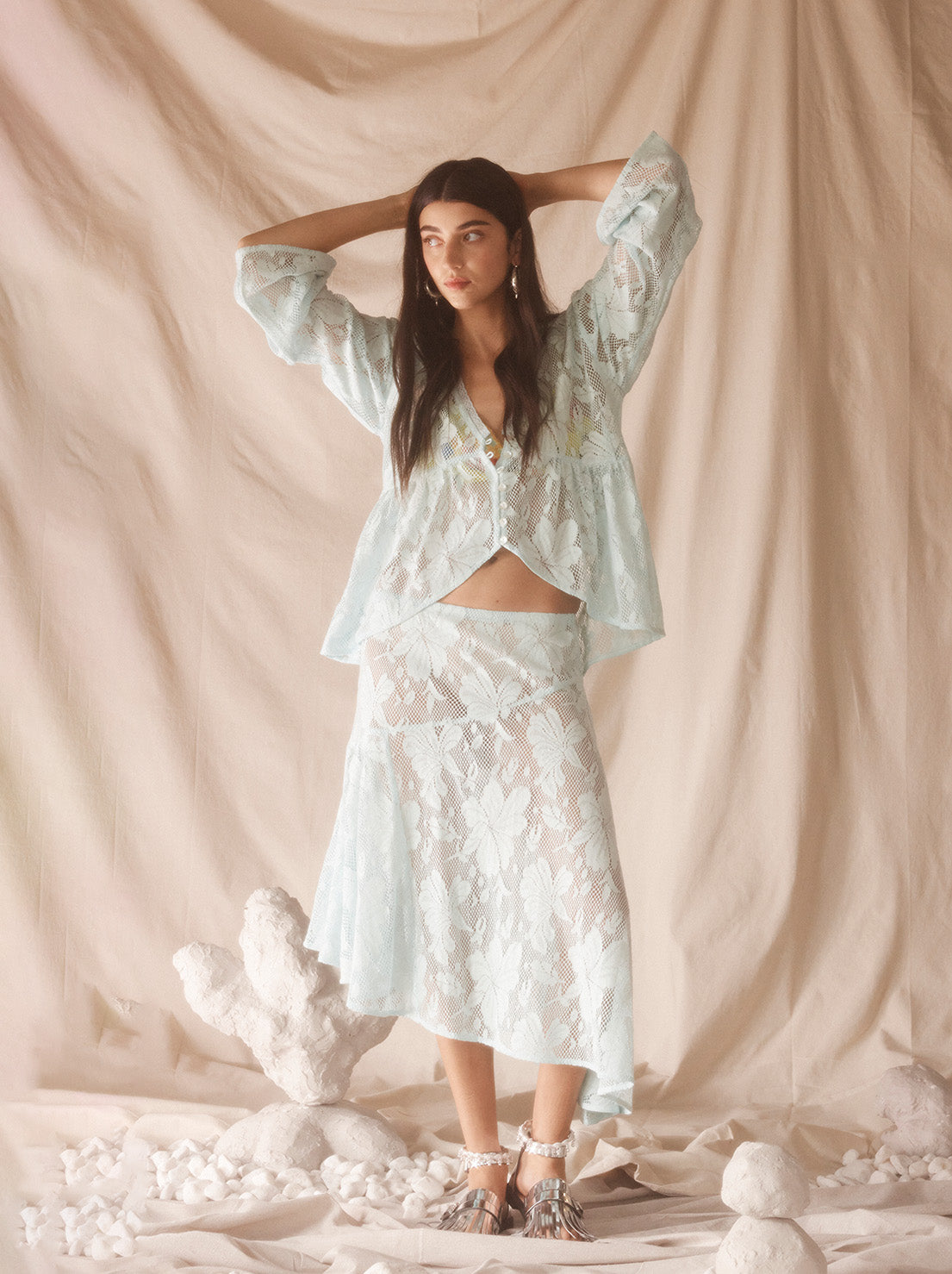 Kinga Csilla - Amalfi Notte Skirt - Blue