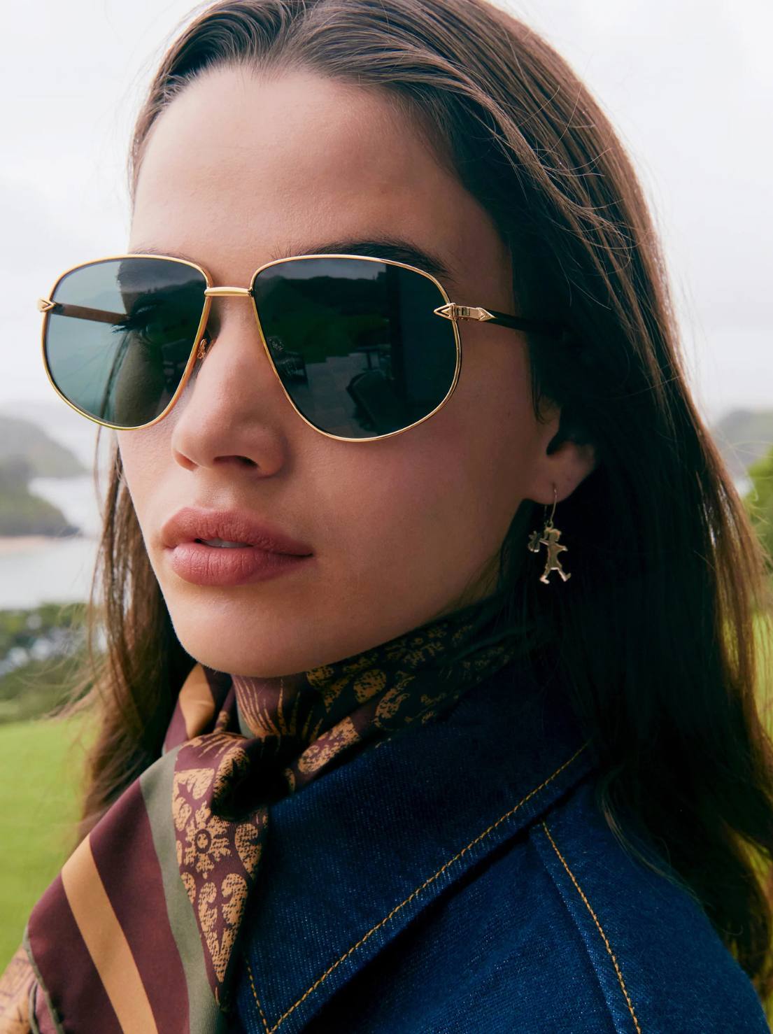 Karen Walker - Flux Sunglasses - Gold/Green Mono