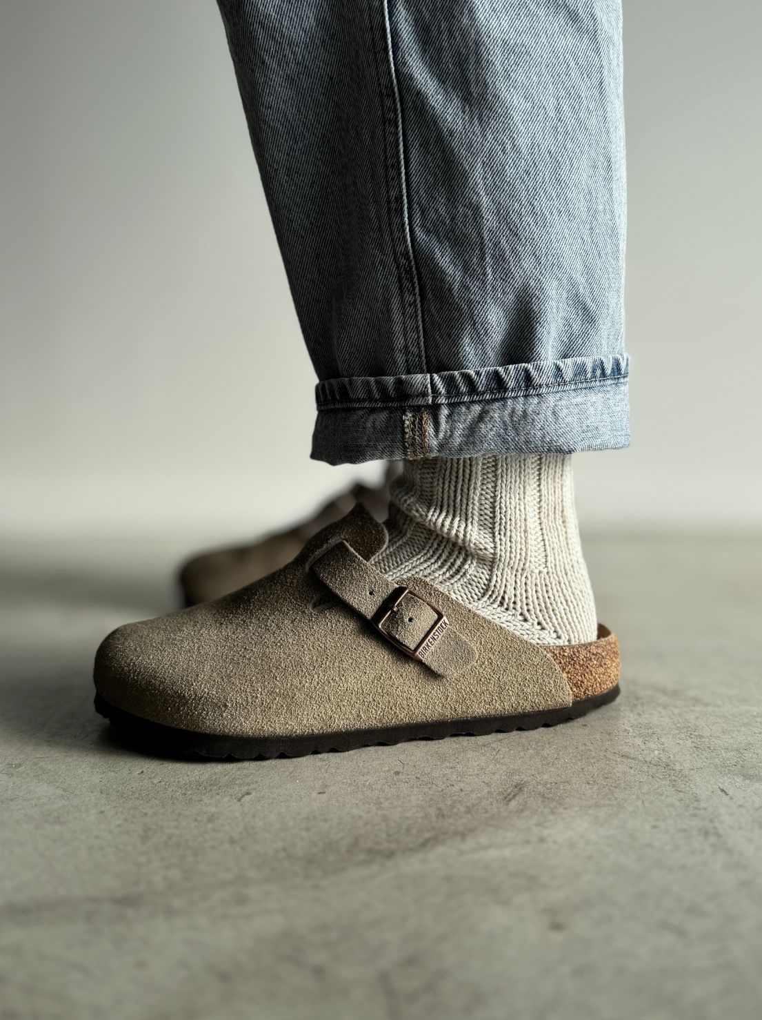 Birkenstock - Boston - Suede SFB - Taupe - Narrow