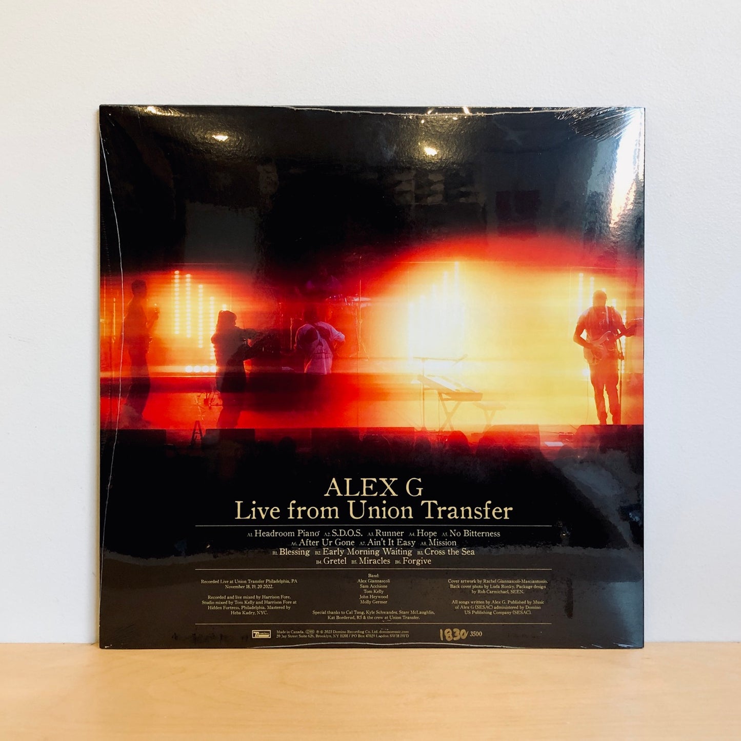 Alex G - Live from Union Transfer. LP [Limited Tangerine Vinyl / Edition of 3500]