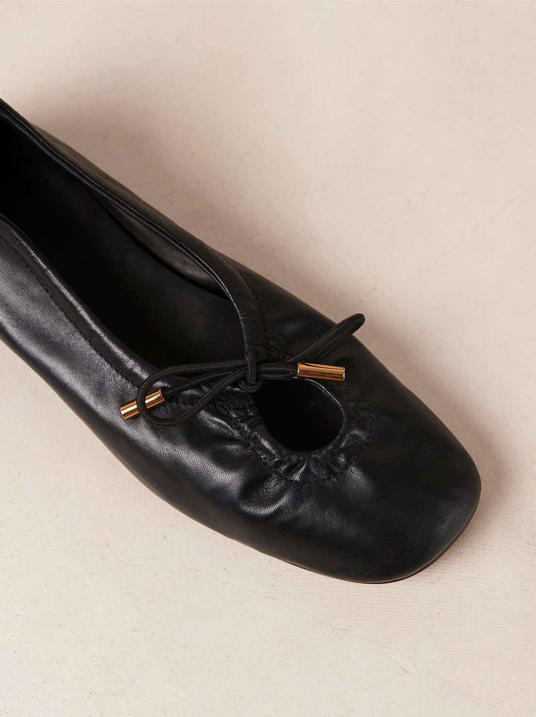 Alohas - Rosalind Ballet Flats - Black Leather