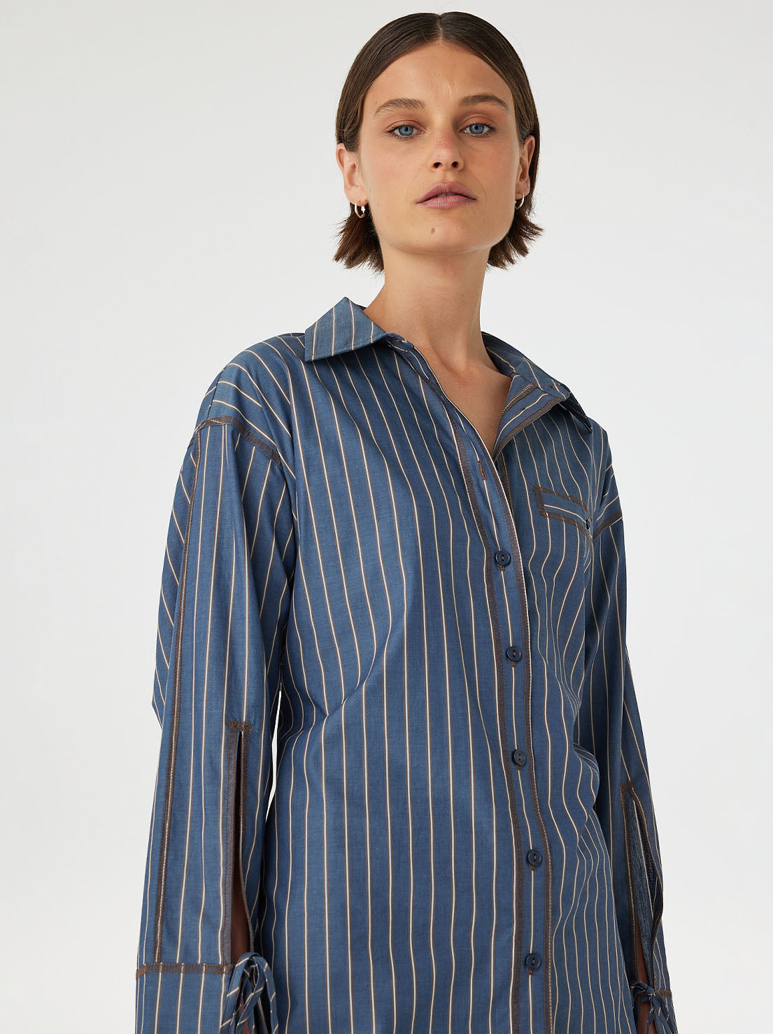 Arcaa Movement - Blair Shirt - Muted Blue Stripe