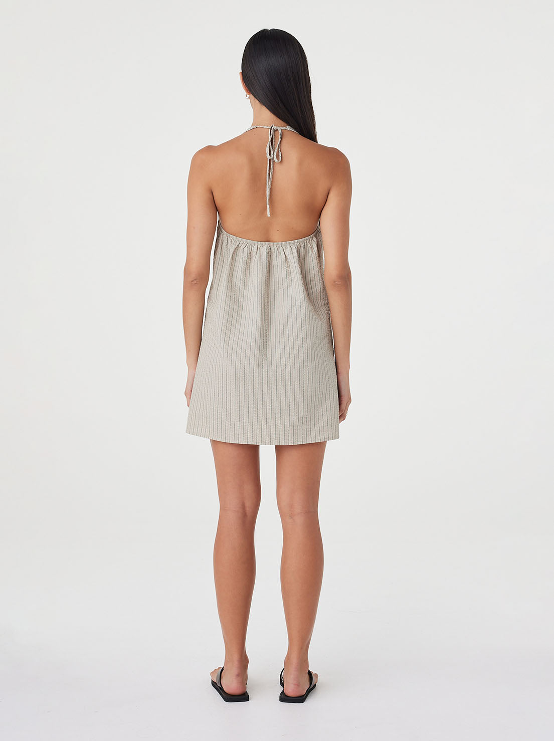 Arcaa Movement - Joni Mini Dress - Taupe Stripe