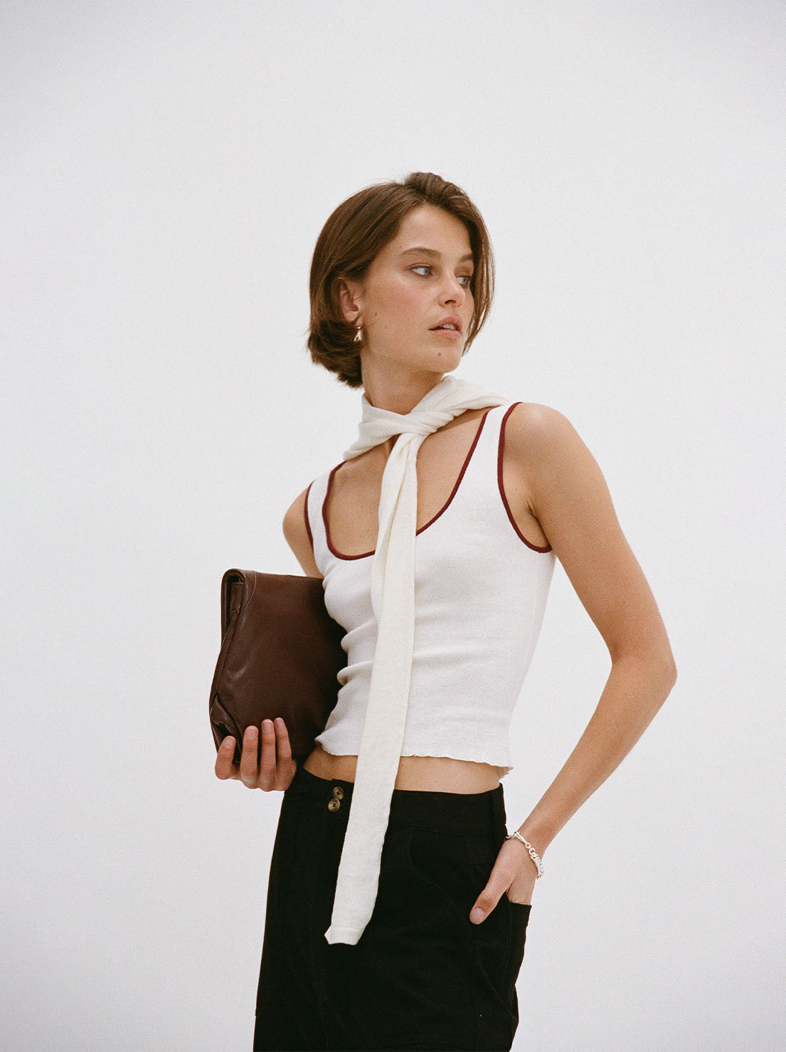 Arcaa Movement - Kaya Tank - Cream & Merlot