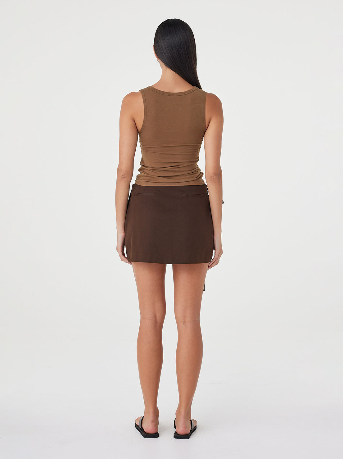Arcaa Movement - Lucia Tie Mini Skirt - Espresso