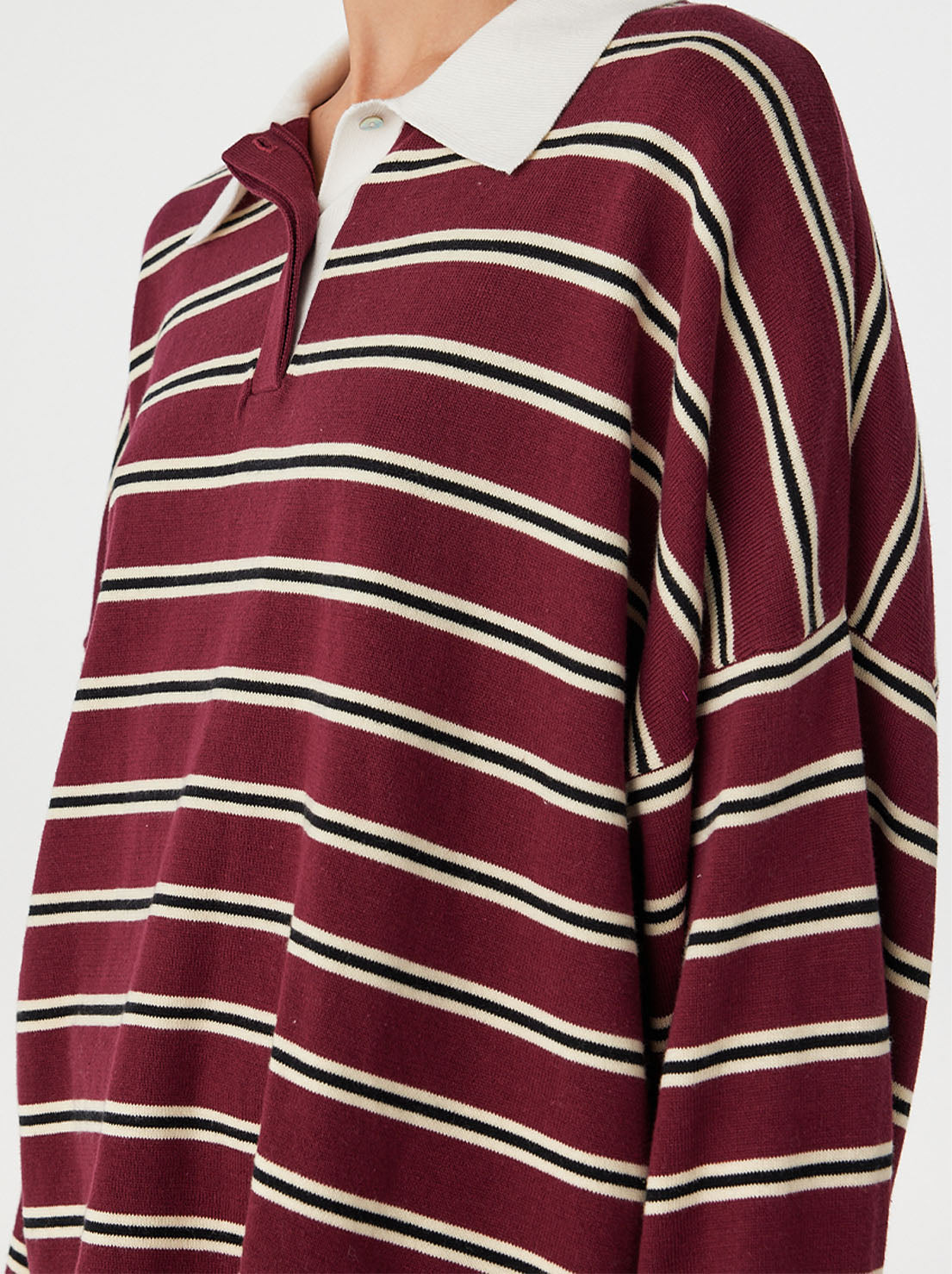 Arcaa Movement - Rayne Knit Jersey - Merlot Stripe