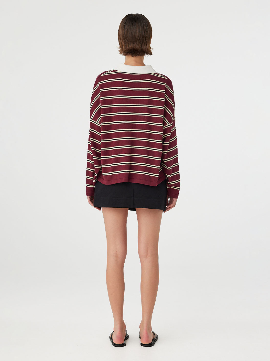 Arcaa Movement - Rayne Knit Jersey - Merlot Stripe