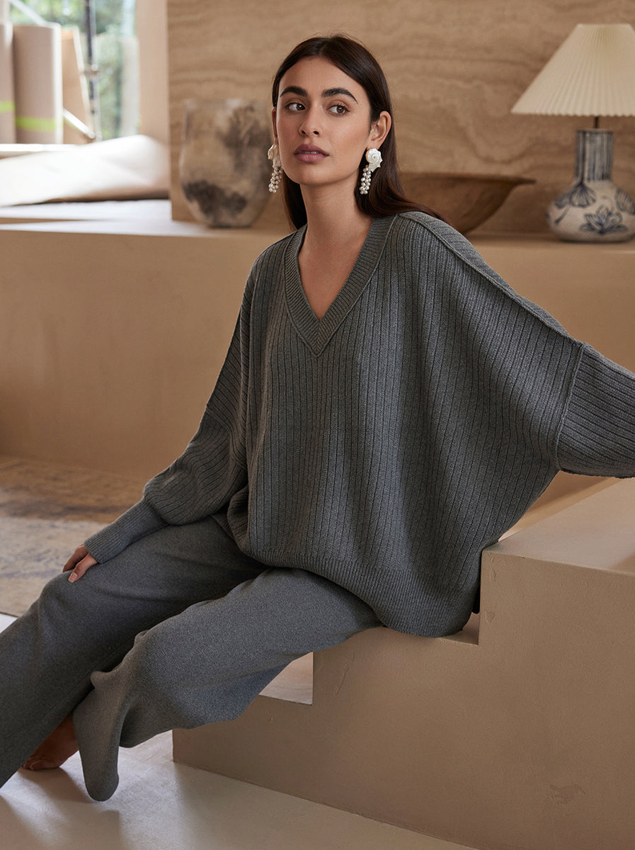 Arcaa Movement - Vera Sweater - Dark Grey Marle – Abicus