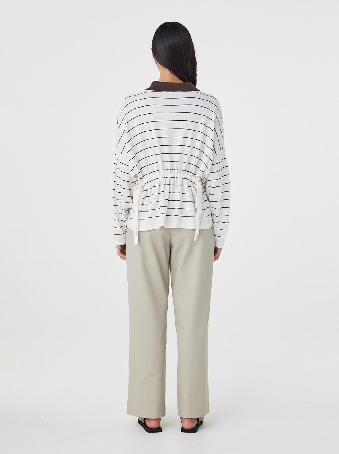 Arcaa Movement - Zia Tie Knit Jersey - Cream & Espresso Stripe