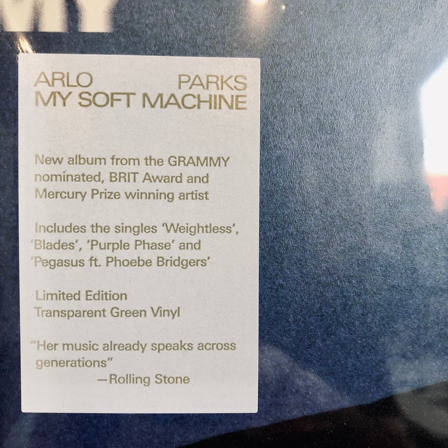Arlo Parks - My Soft Machine. LP [Limited Edition Transparent Green Vinyl]