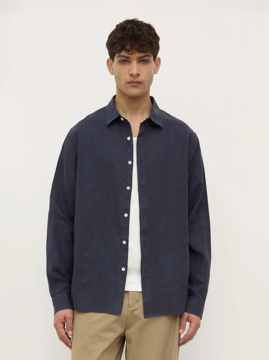 Assembly - Everyday Mens Linen LS Shirt - True Navy