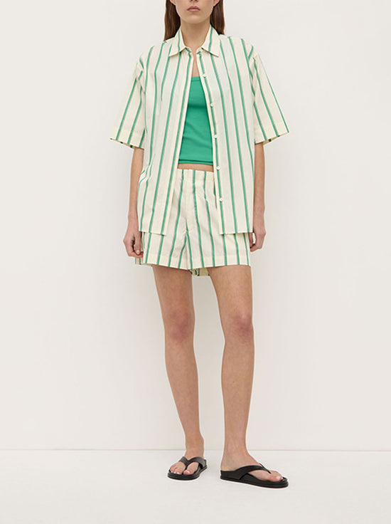 Assembly - Agnes Stripe Short - Butter / Bright Green